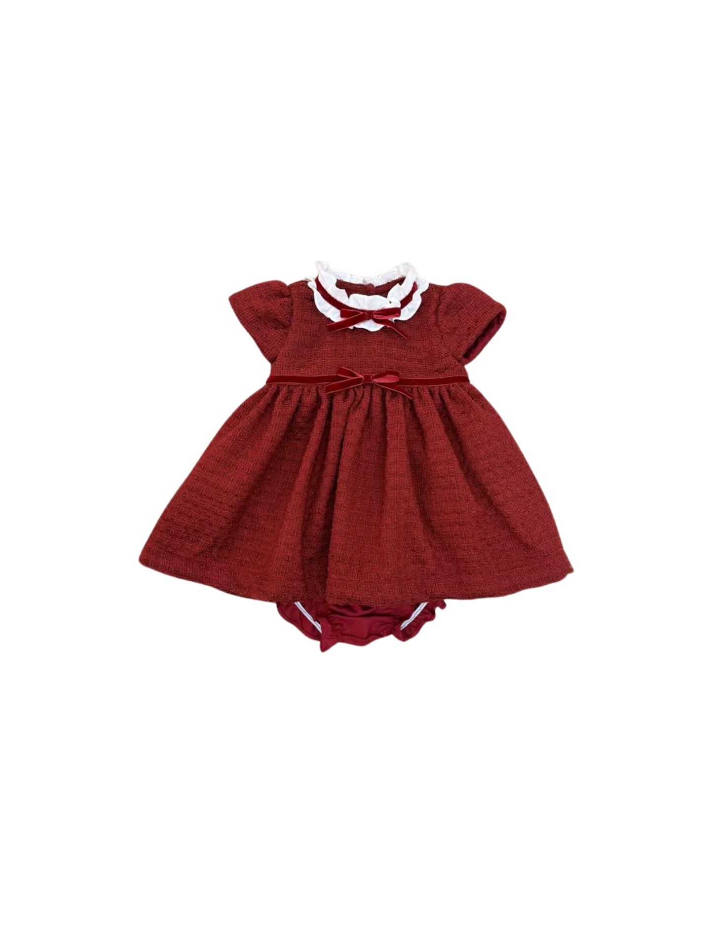 Vestido bebê lã vinho Torino