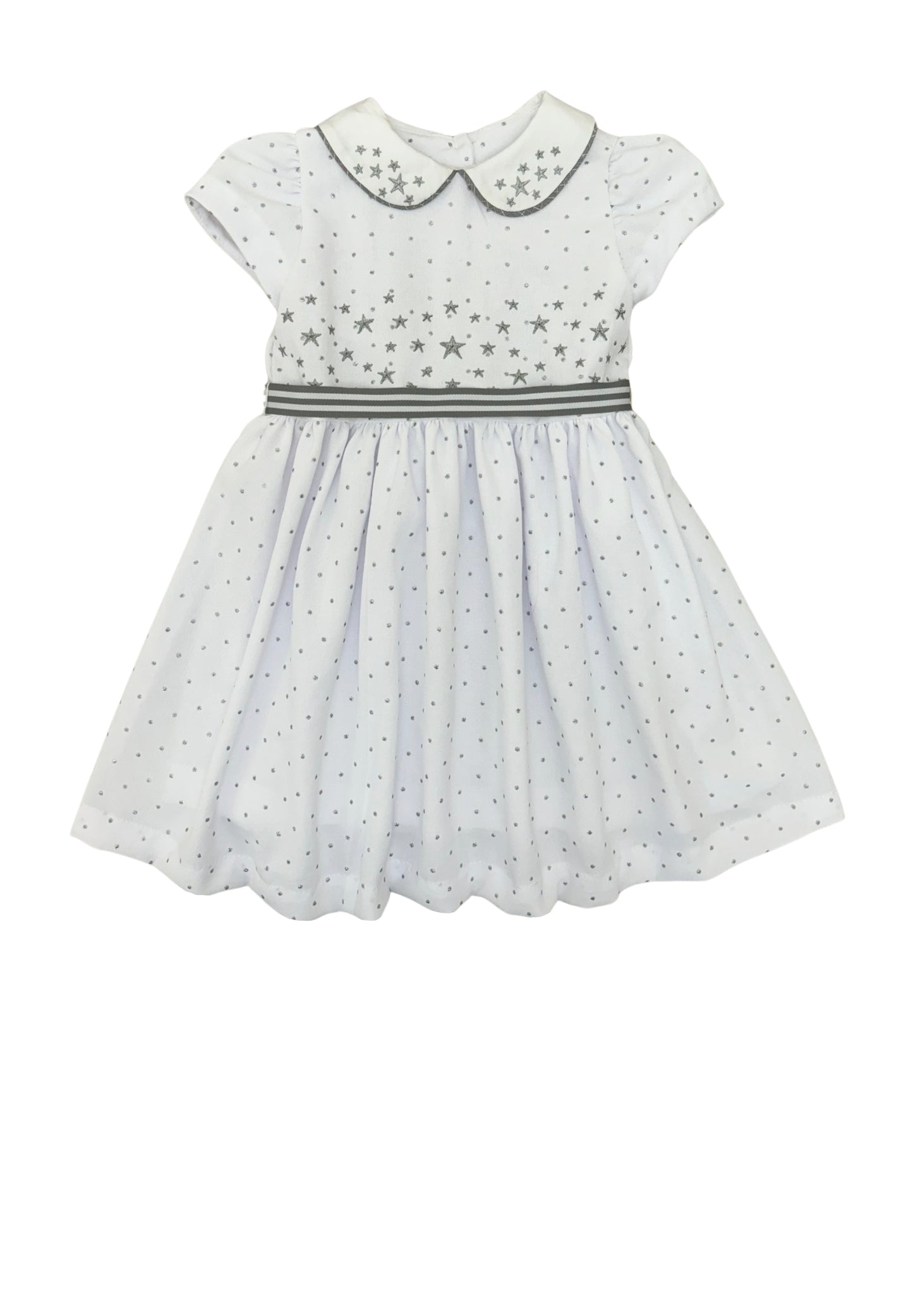 Vestido gola bordada poá gliter Stellato - 11510