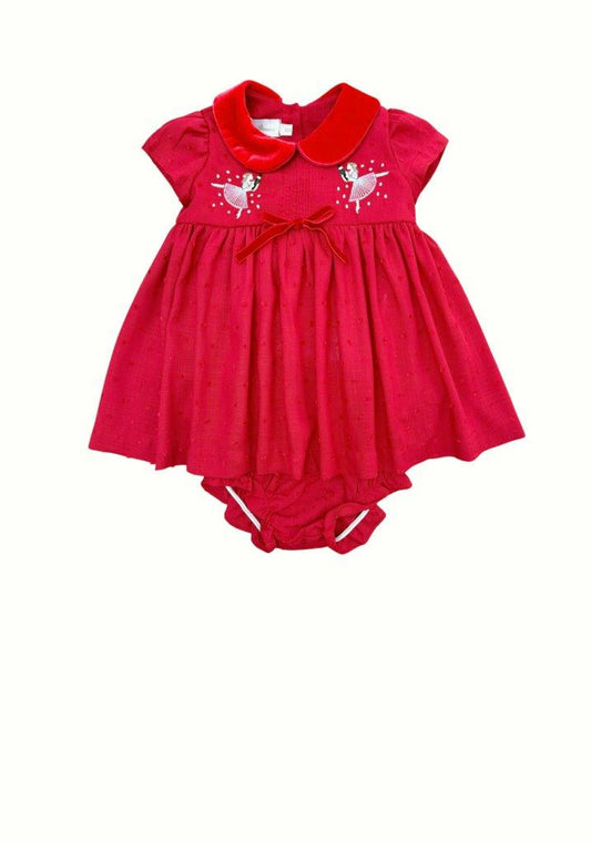 Vestido bebê pipoca gola veludo Ballet - 11698