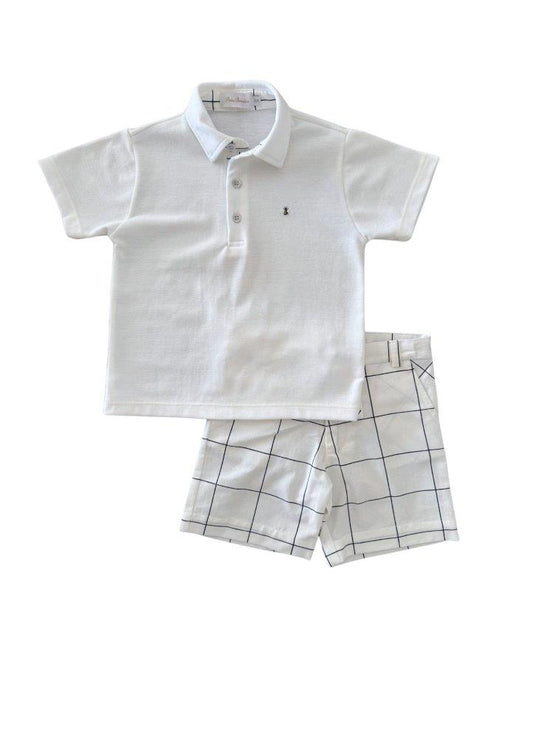 Conjunto polo com bermuda xadrez Alveare - 11545