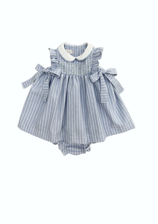 Vestido bebê listra Orchídea - 11889