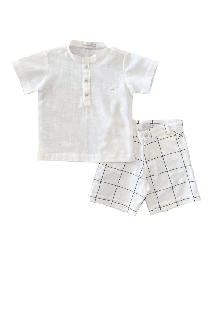 Conjunto camisa com bermuda xadrez Alveare - 11528