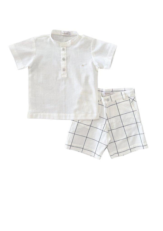 Conjunto camisa com bermuda xadrez Alveare - 11528