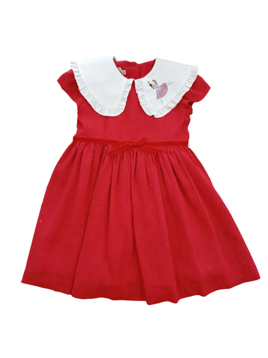 Vestido pipoca gola bordada Ballet - 11702