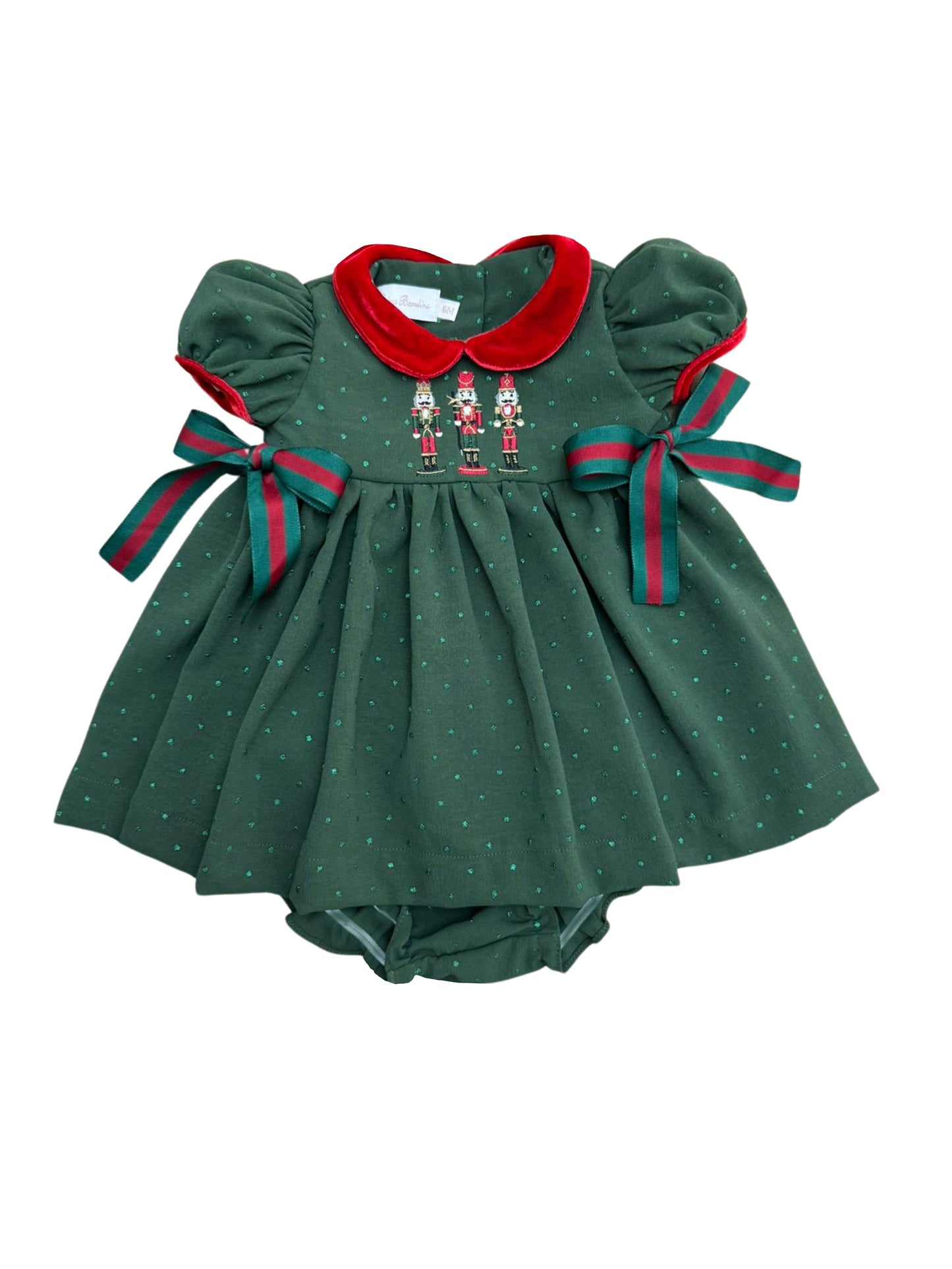 Vestido bebê poá gola veludo Nutcracker - 11535