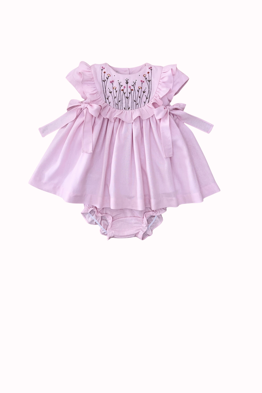 Vestido bebê rosa Nara - 12357