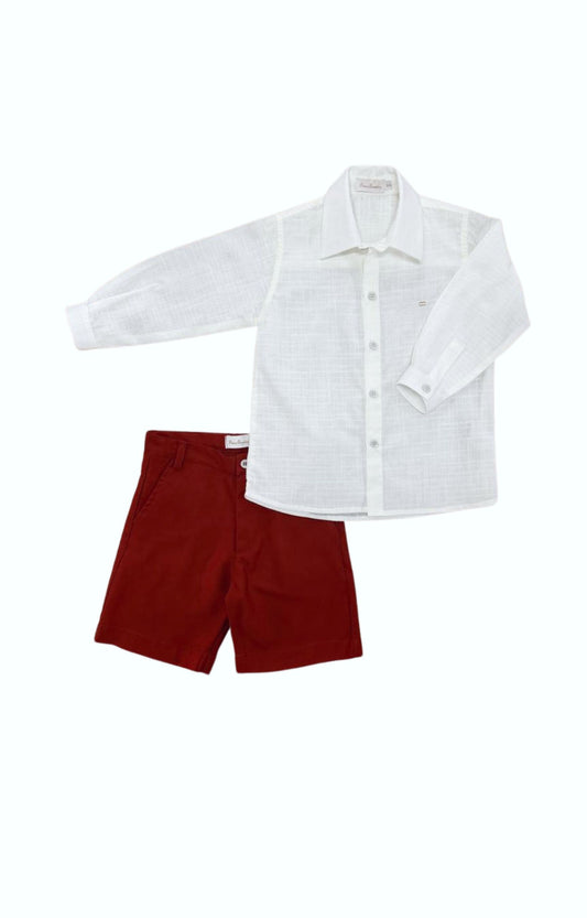 Conjunto camisa branca com bermuda Vosges