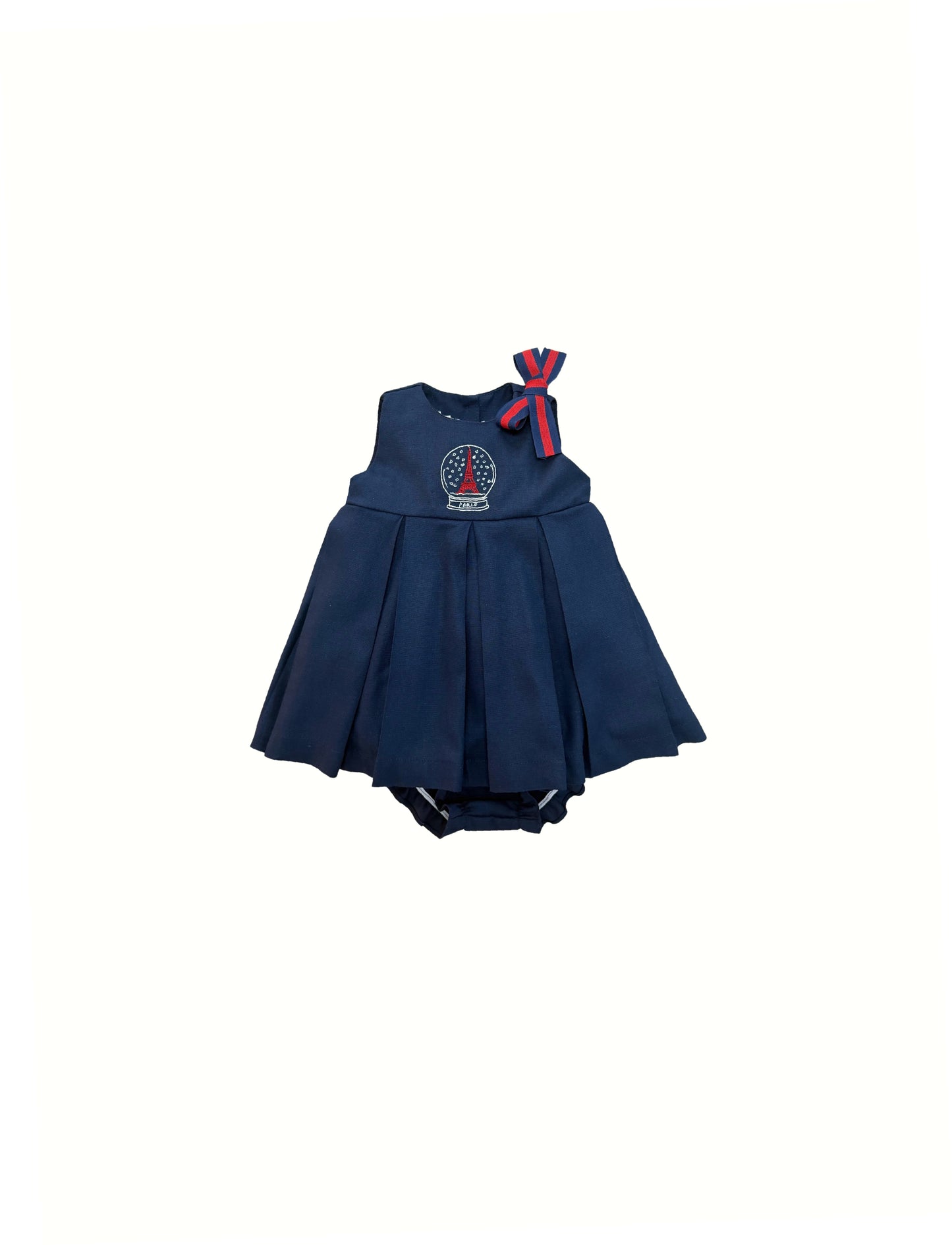 Vestido bebê linho marinho France