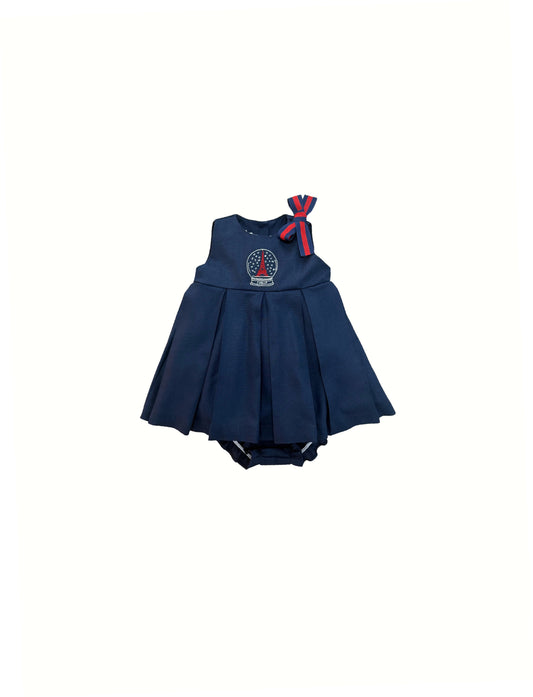 Vestido bebê linho marinho France
