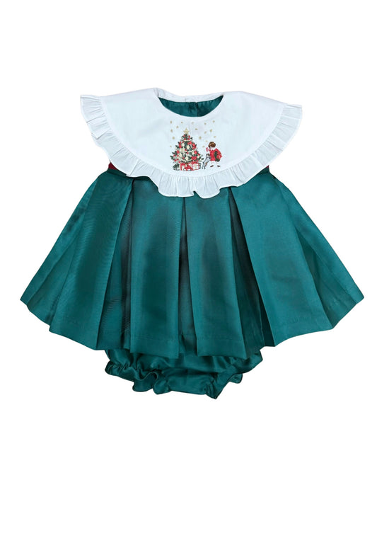 Vestido bebê Zibeline verde Noel