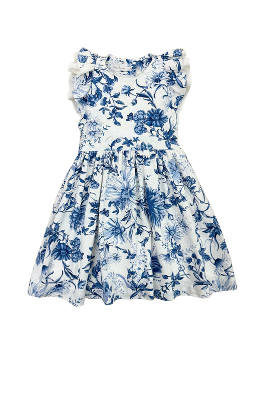 Vestido infantil manga babado estampa Palais Royal