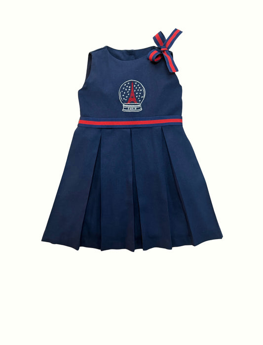 Vestido infantil linho marinho France