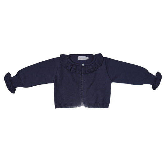 Cardigan feminino tricot azul carbono - 7161