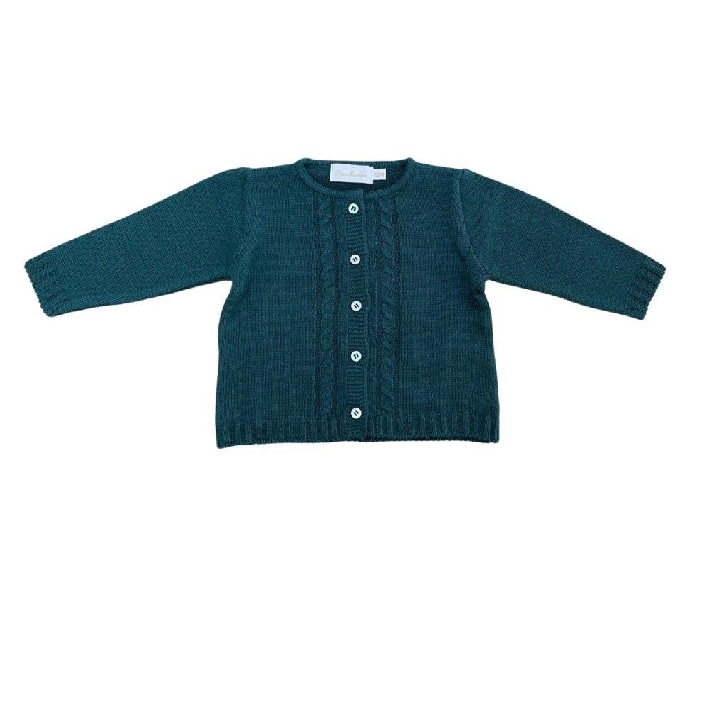 Cardigan bebê masculino tricot verde - 10382