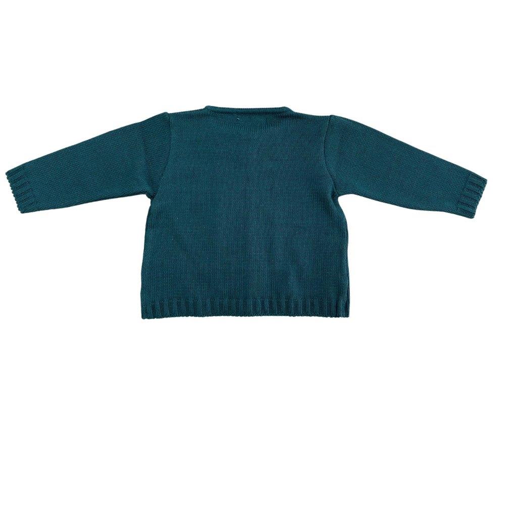 Cardigan bebê masculino tricot verde - 10382