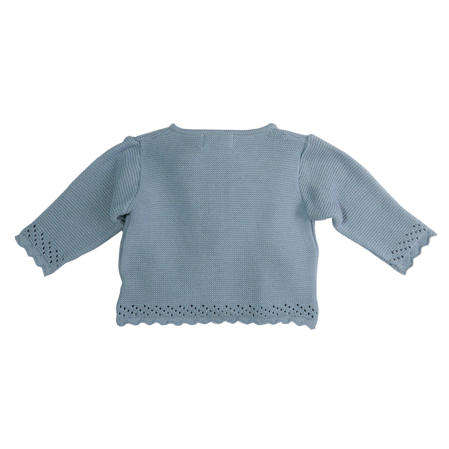 Cardigan pompom tricot azul acinzentado - 9927