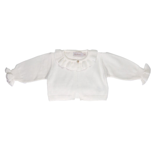 Cardigan bebê feminino tricot branco - 9906