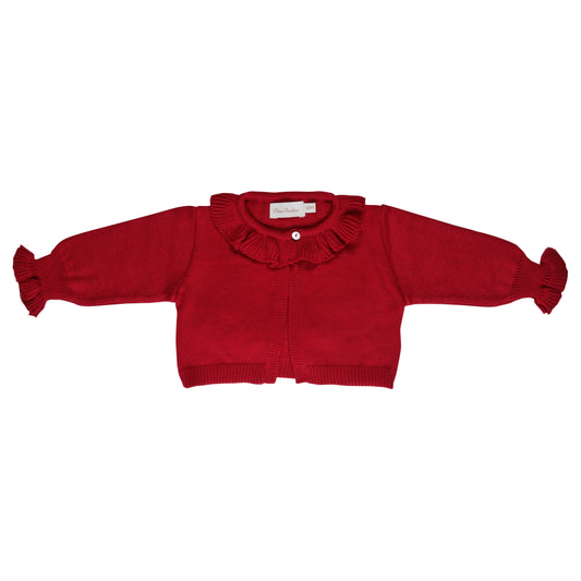 Cardigan bebê tricot feminino vermelho - 9910