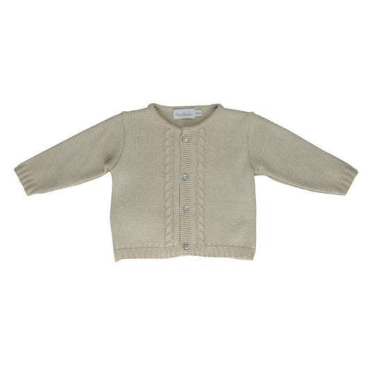 Cardigan bebê masculino tricot bege - 7204
