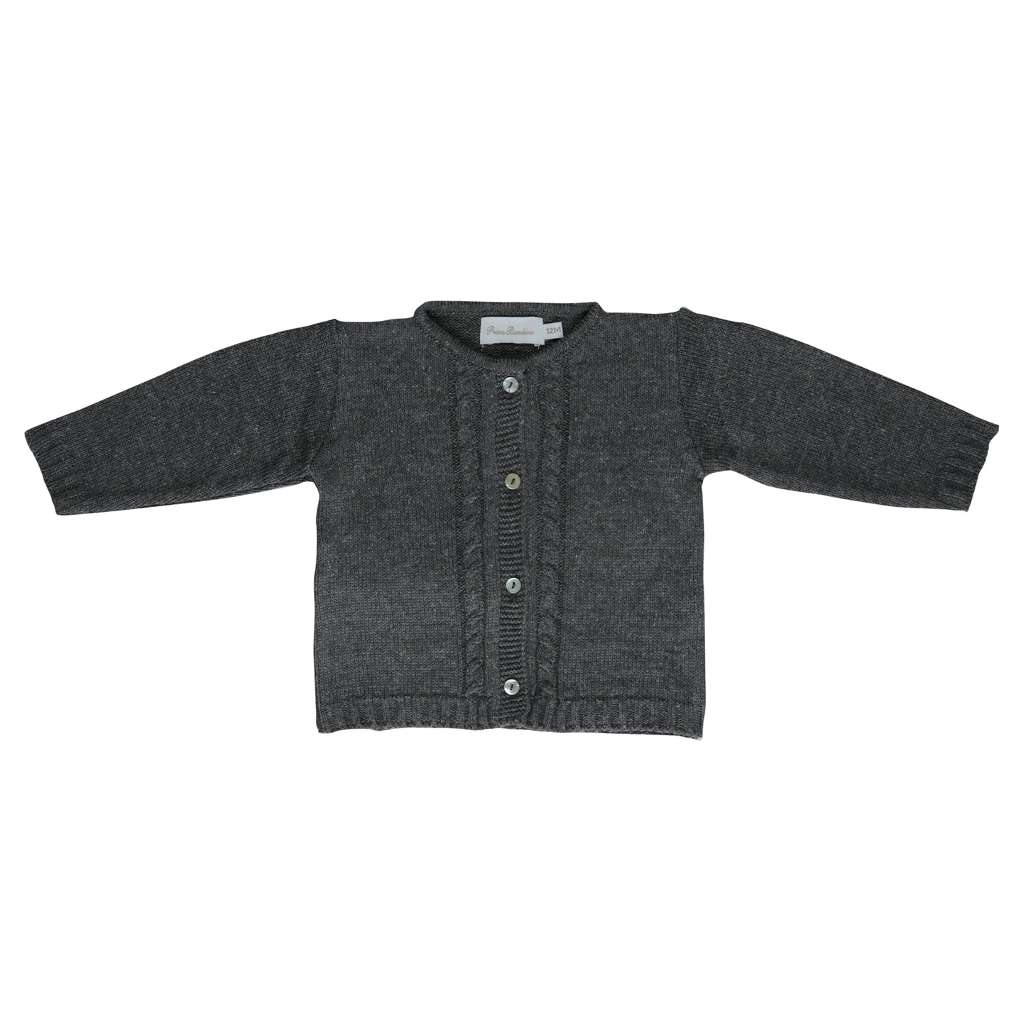 Cardigan bebê masculino tricot cinza mescla - 9936